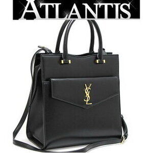 SAINT LAURENT PARIS Uptown Bag Black Leather GG